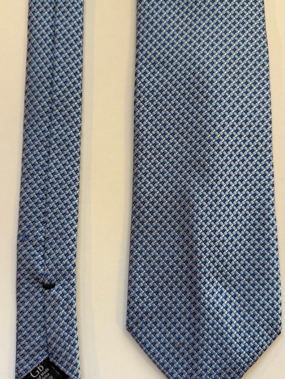 Vintage Geoffrey Beene Silk Tie Blue Geometric Handmade Italy 100% Silk